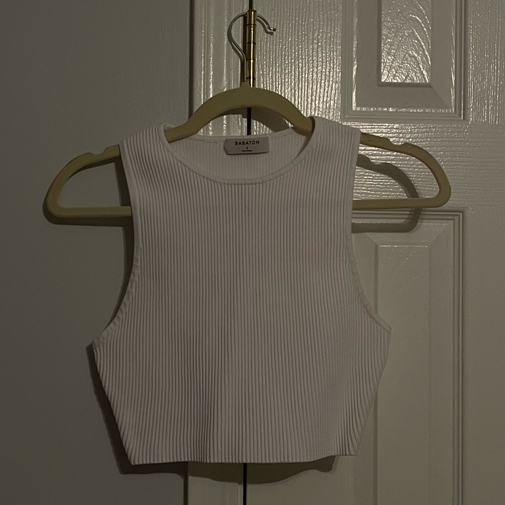 Sculpt Knit Racer Cropped Tank